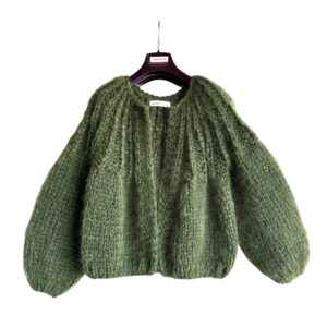 Olijf groen mohair vest kort model