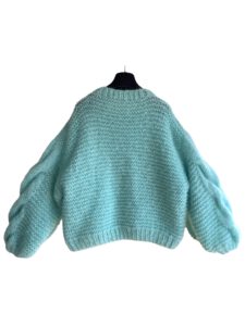 Love sweater mohair ballonmouw mint groen pastel