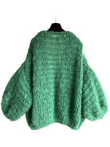 chunky gebreide oversized cardigan groen