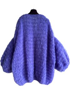 chunky gebreide oversized cardigan paars mauve 