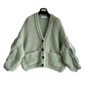 Alpaca & zijde vest groen