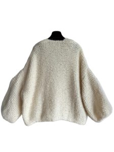 peace & Love vest in ecru mohair en alpaca