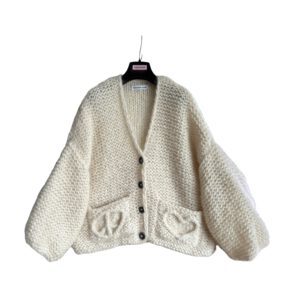 oversized damesvest offwhite peace & love