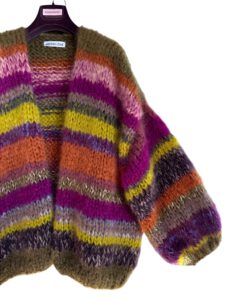 Multi color mohair cardigan indian summer