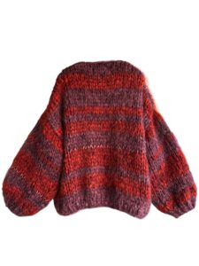 oversized cardigan steenrood burgundy mohair