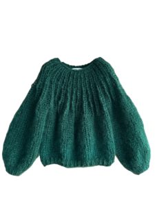 Donkergroene mohair sweater